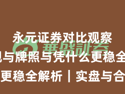 永元证券对比观察：合规与牌照与凭什么更稳全解析｜实盘与合规版